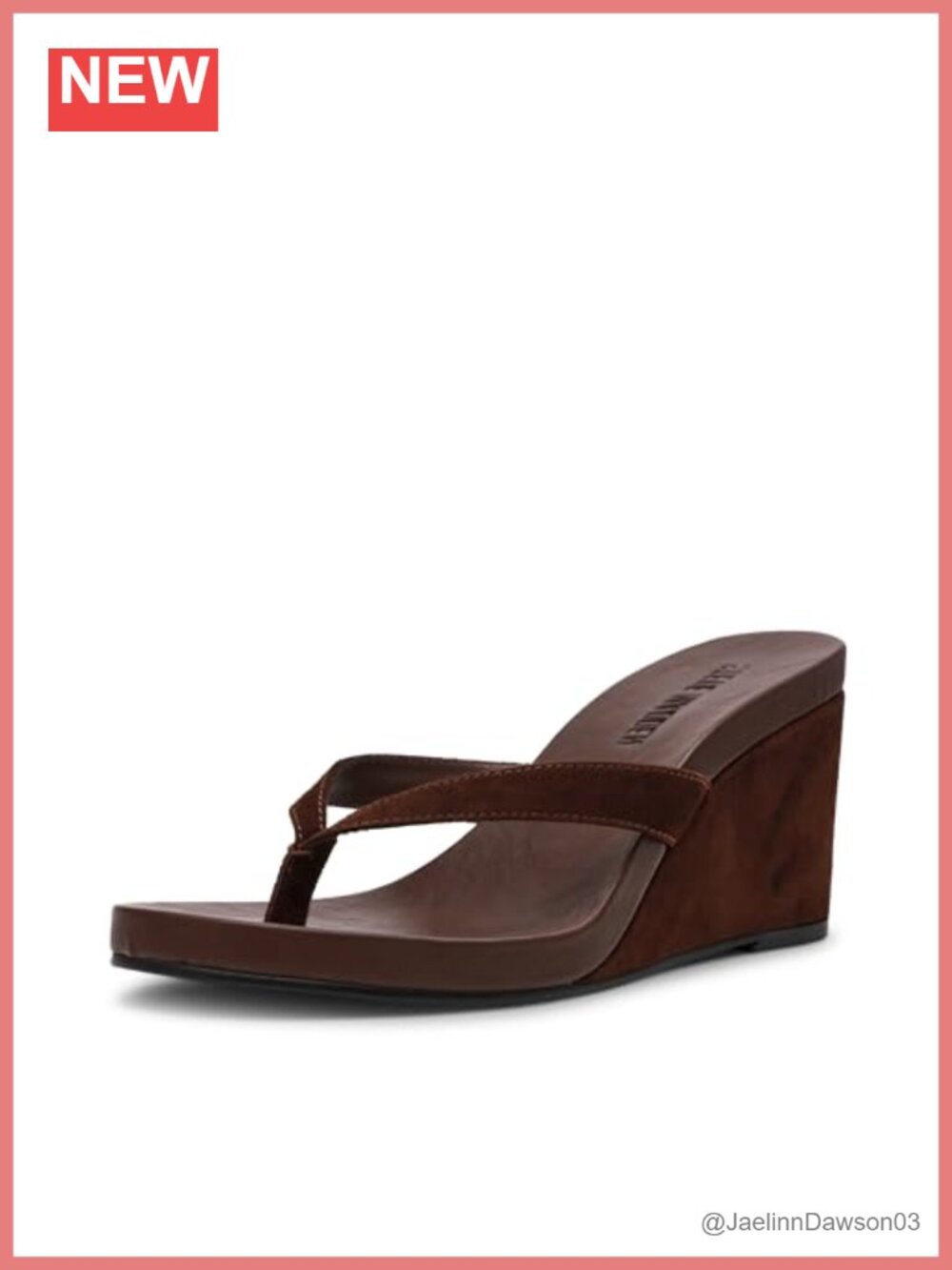 Wedge Sandal Suede Open Toe Thong Slip On 3 Inch Platform